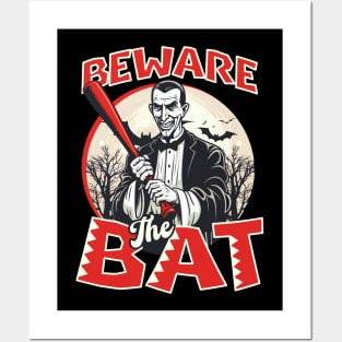 Baseball Halloween Shirt | Beware The Bat Vampire Posters and Art